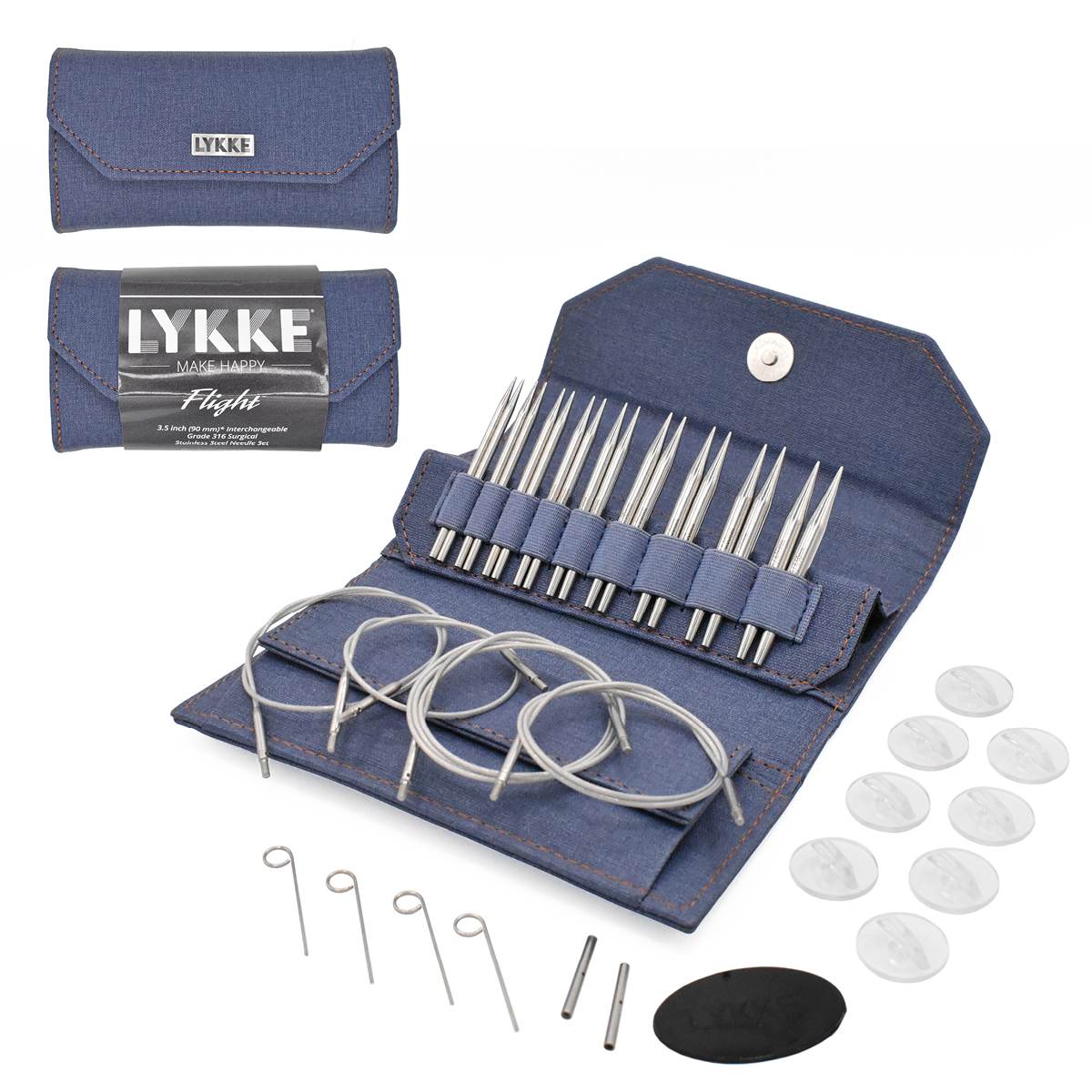 LYKKE Flight 3.5" Interchangeable Standard Needle Set (Stainless Steel)