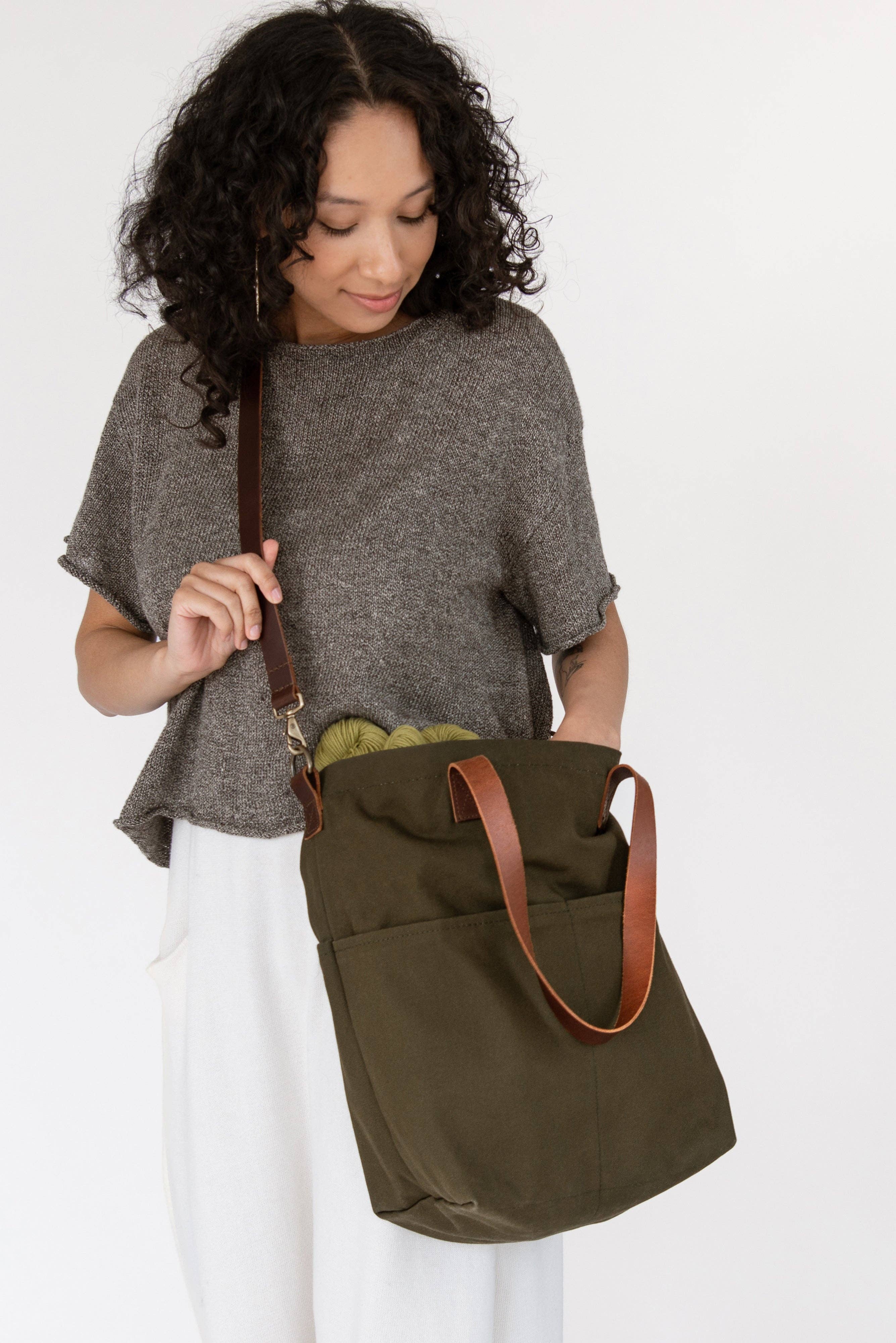 Canvas crossbody project tote