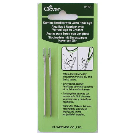 Clover Darning Needles with Latch Hook Eye